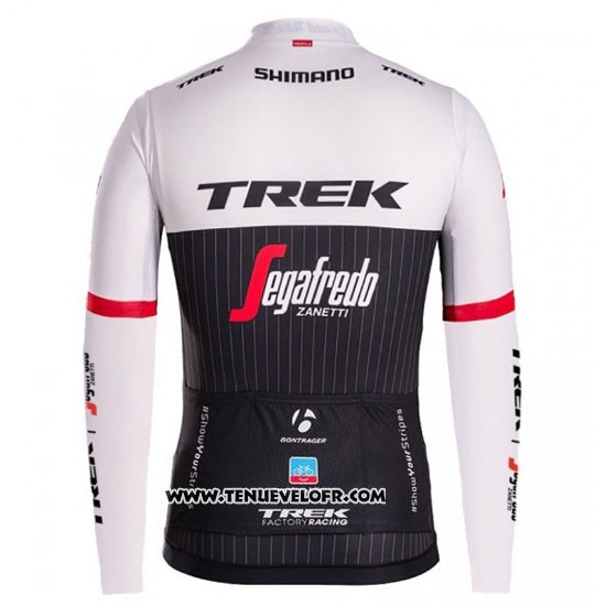 2016 Maillot Ciclismo Trek Segafredo Noir et Blanc Manches Longues et Cuissard
